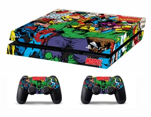 PS4 vinyl Skin Stickers marvel comic heroes style 1 for Console & 2 controllers - Picture 1 of 1