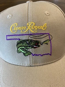 Crown Royal Beige Baseball Cap Bass Fishing - Picture 1 of 4