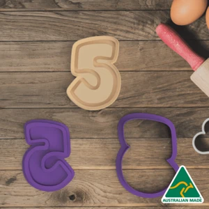 Basic Number 5 Cookie Cutter and Embosser Stamp - Picture 1 of 5