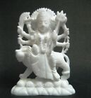 7 Inches Marble Sherawali Mata Statue Hand Crafted Work Vaishno Devi for Office