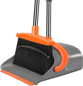 Broom and Dustpan Set for Home, Broom and Dustpan Combo for Office, Long Handle - Picture 1 of 12