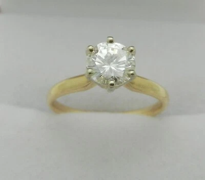 Кольцо с одним бриллиантом круглой огранки от TESSLER & WEISS — 1,0 карата из чистого золота 14 карат - Изображение 1 из 4