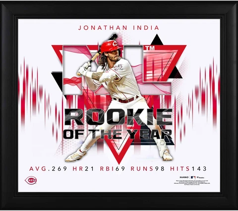 Jonathan India Cincinnati Reds FRMD 15" x 17" 2021 NL Rookie of the Year Collage Cover