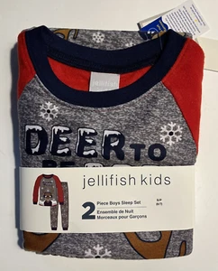 Jellifish Kids DEER TO BE COOL 2 Piece Sleep Set-Boy's Size S (6/7) NEW $26 - Picture 1 of 3