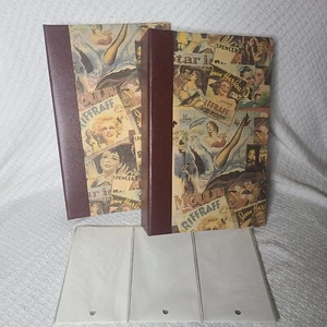Old Hollywood 4x6 Photo Album 13 x 9 Faux Leather Set Of 2 Binders & Refill Pack - Picture 1 of 16