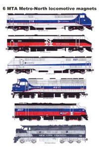 Locomotoras MTA Metro-North Commuter Railroad 6 imanes Andy Fletcher - Imagen 1 de 1
