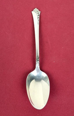 CUCHARADITA DE PLATA ESTERLINA ROSA DAMASCO pesada 6 1/8" por Oneida Heirloom 32 gramos Foto 1 de 4