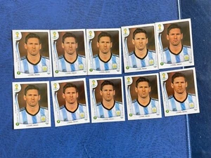 10 FIGURINE PANINI WORLD CUP BRASILE 2014 ARGENTINA MESSI MINT - Imagen 1 de 2