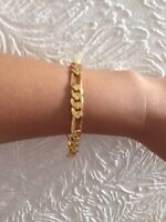 Polymer Protected 9" SG1008 18K Gold Plated Chain Bracelet Boy/Girlfriend Gift