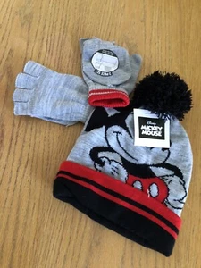 2 Piece- Mickey Mouse BOYS HAT/beanie & 1 Sets GLOVEs - LICENSED - ONE SIZE - Picture 1 of 3