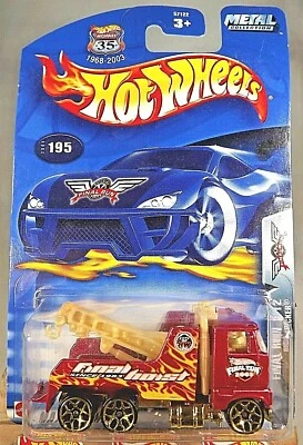 Hot Wheels #195 2003 Final Run 1/12 plataforma grúa roja con radios dorados 5Y tampo "2003" Foto 1 de 4
