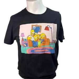 The Simpsons Classic Family Portrait Retro Style Unisex T-Shirt Size L Black - Picture 1 of 8