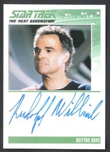 STAR TREK THE NEXT GENERATION PORTFOLIO PRINTS Autograph Card RUDOLPH WILLRICH