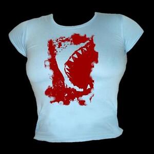 Grand requin blanc - T-shirt femme imprimé rouge écran océan PREDATOR