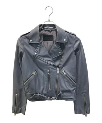 ALL SAINTS Chaqueta de cuero gris Foto 1 de 4