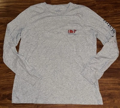 Camiseta Vineyard Vines Manga Larga Mujer 'Fútbol' Ballena Gris Talla Lg Foto 1 de 4