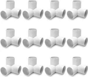 QWORK 3-fach 1/2" T-Stück PVC Fitting Winkel, 12er Pack 1/2 Zoll, 3 - Bild 1 von 6