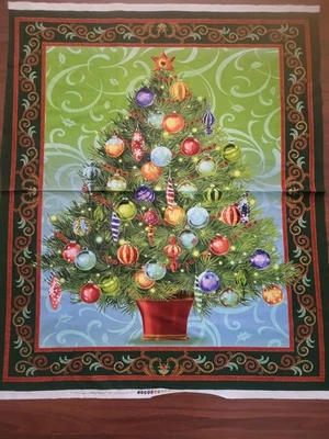 Acolchado Tesoros "Tesoros de vacaciones" Árbol de Navidad Panel de tela Laurie Cook Foto 1 de 4