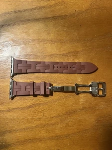 Genuine Apple Watch Hermes Rouge H Kilim Single Tour Band Strap - 46 mm - Picture 1 of 9