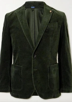 Blazer Peter Millar Crown Kent Algodón Elástico Pana Verde Talla 38 Reg. $1,295 Foto 1 de 4