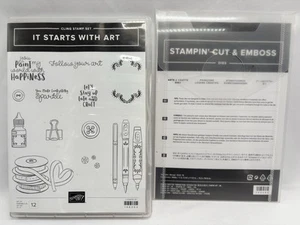 It Starts With Art Stampin Up Cling Rubber Stamp Set Of 12 With 15 Matching Dies - Picture 1 of 7
