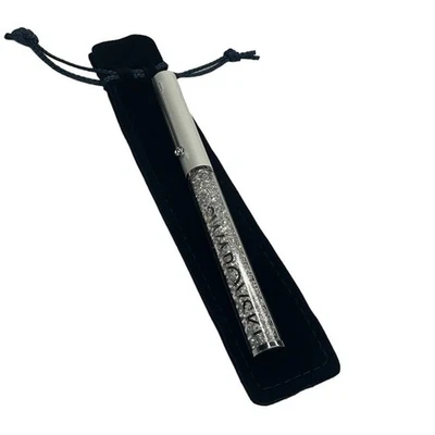 Caneta esferográfica Swarovski brilho cristalino branca, lacada branca, cromada - Imagem 1 de 4