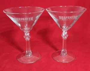 Set of Two Beefeater London Dry Gin 6 Inch Martini Glasses - Nice - Picture 1 of 5