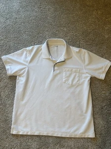 Uniqlo Men’s Polo White Large Minimalist  - Picture 1 of 8
