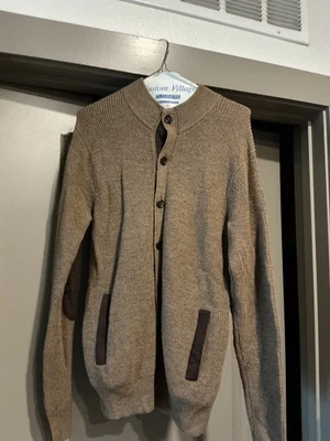 Parches en el codo Peter Millar marrón acanalados 100 % lana merino gamuza para hombre talla mediana Foto 1 de 4