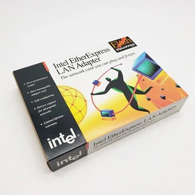 Intel PCLA8105 EtherExpress Flashc Lan Adapter 8/16 Bit ISA BNC/AUI Coax New - Image 1 of 4