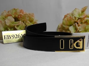 Ferragamo BLACK Leather Gancini Hug Belt Size 95cm or 38'' ****$530*****NWT*** - Picture 1 of 15