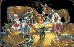 SCHEMA PUNTO CROCE PRESEPE NATALE NATIVITY SCENE CROSS STITCH DVD USB MICRO SD - Picture 1 of 5