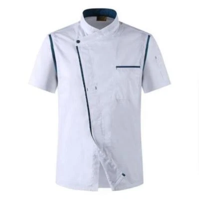 Chef Jacket Food Service Short Sleeve Hotel Kitchen Unisex Uniform Overalls Suit - Image 1 of 4