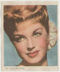 Esther Williams 1940s Colorful PAPER STOCK Trading Card #239 Black Text E3 - Picture 1 of 2