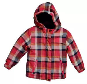 Cat & Jack Girls Size 4T Jacket Plaid Hooded Insulated - Picture 1 of 3