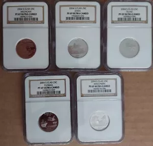 2004-2009 S Complete 31 Coin Clad Proof Quarter Set NGC Graded PF69 UCAM - Picture 1 of 6