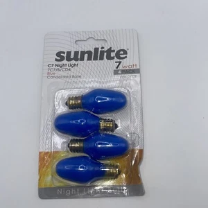 Sunlite 7C7/B Glühlampe 7W Kandelaberbasis C7 Nachtlicht Farbe 20 Leuchtmittel blau - Bild 1 von 5