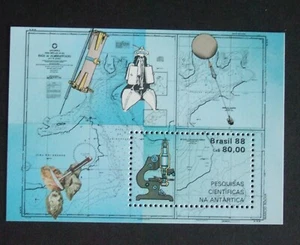 Brazil 1988 Antarctic Research microscope map MS MS2303 MNH UM unmounted mint - Imagen 1 de 1