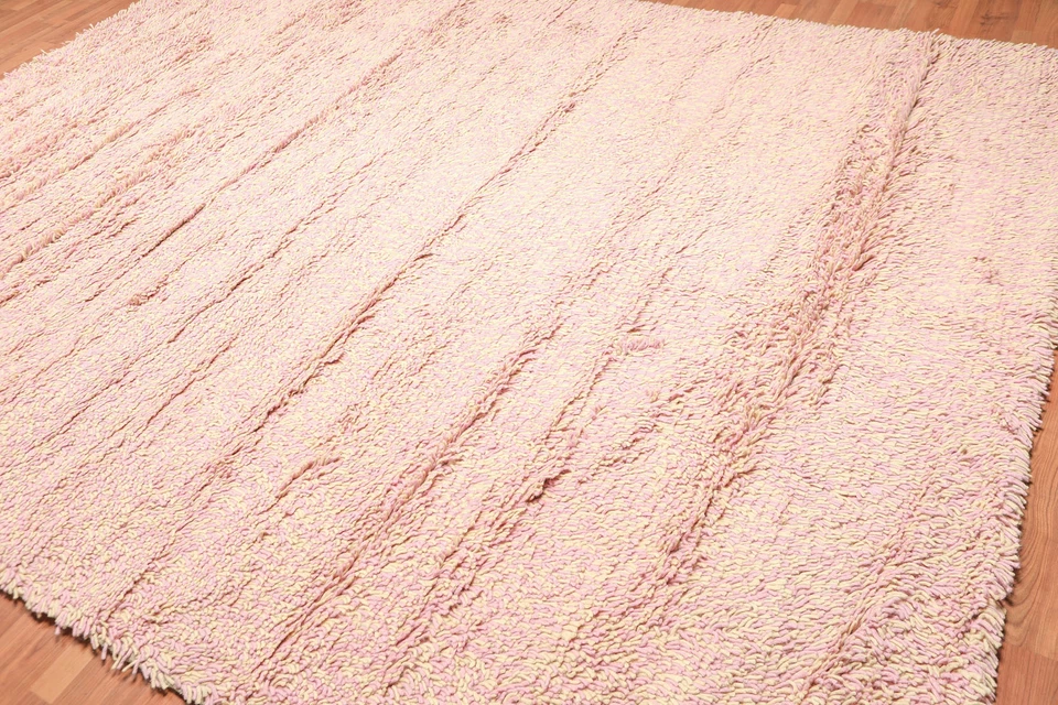 9'x12' Ivory Hand Woven Modern & Contemporary Hip Shag Wool Oriental Area Rug - Image 1 of 4