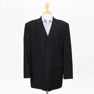 Luca Bertoni 44L Black Sport Coat Blazer Jacket Check 4B Wool - Picture 1 of 11