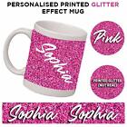 Personalised Mug Glitter Effect Custom Name Tea / Coffee Mug Christmas Present