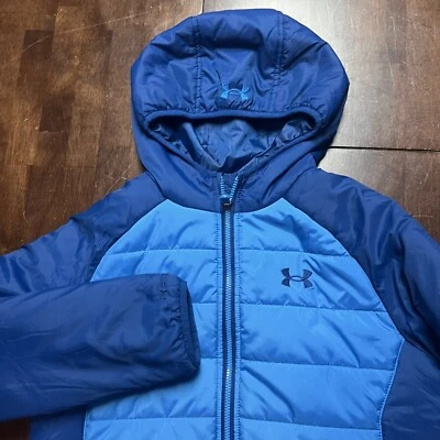 Under Armour Youth Large Loose Fit Tuckerman Puffer Jacket Coat Radar Blue UA - Image 1 of 4