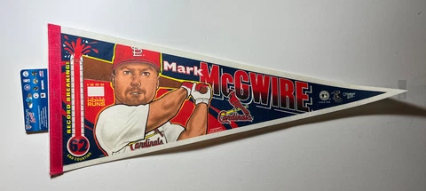Mark McGwire St Louis Cardinals 1998 Record Breaking Home Runs Pennant 30x12" BB Cover