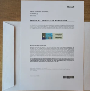 Microsoft Visual Studio 2022 Enterprise CoA AUTHENTIC License MX3-00199 - Picture 1 of 12