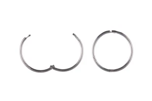 White Gold Sleeper Hoop Earrings Hoops 11mm Hinged - Picture 1 of 1