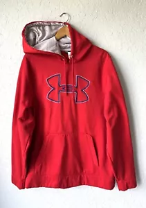 Sudadera con Capucha Under Armour Suelta Para Hombre GRANDE Tormenta Polar Roja Logo Bordado Usada en Excelente Condición j - Imagen 1 de 13