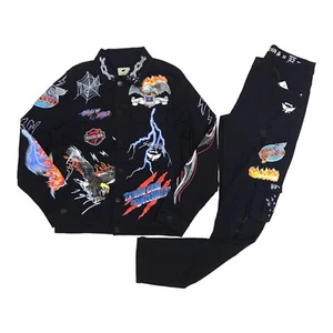 Men's Maison Noir 100% Authentic Jean Jacket & Jeans 2P Set size M & 32 Black - Picture 1 of 11