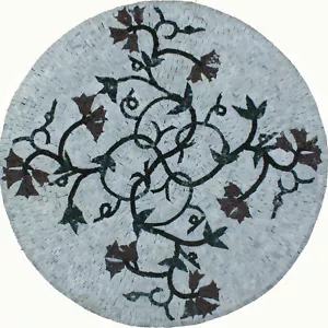 Mosaico de mármol interior retorcido para el hogar Round Vines - Imagen 1 de 1
