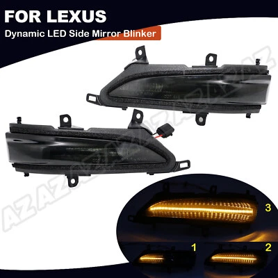 Dynamic Smoked LED Side Mirror Light Blinker For Lexus GX460 10-18 LX570 J200 - Image 1 of 4