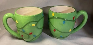 Christmas Tree mug Set Of 2 Christmas Lights Retired - Picture 1 of 5
